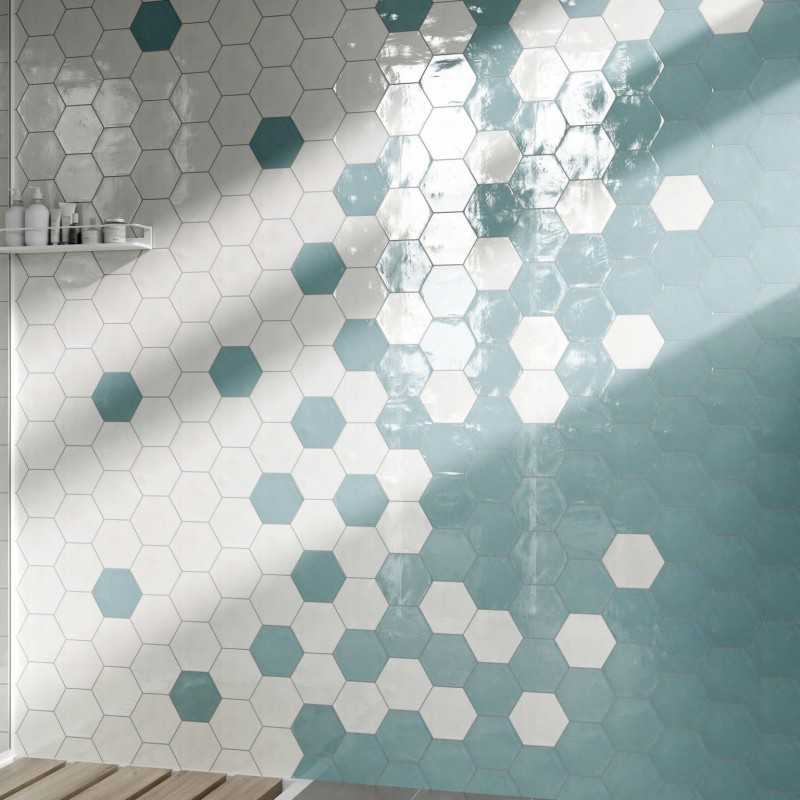 Azulejos Hexagonales Baño-Artens 14x16 Brillo-Azulejos Decorativos Para Paredes-Mis Azulejos 