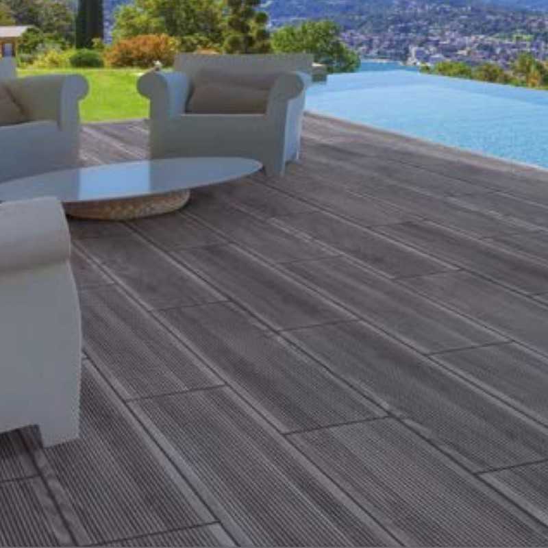 Deck Gris C3 Composite 20x60-Azulejo Imitación Madera-Mis Azulejos 