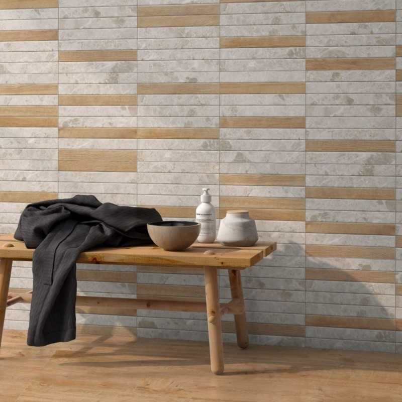 Azulejos Tipo Metro Baño Marrón Claro y Blanco En Valencia-Azulejos Cocina-Mis Azulejos 