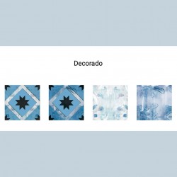 Porcelánicos Decorativos -Azul 20x20-Azulejo Revestimiento-Mis Azulejos 