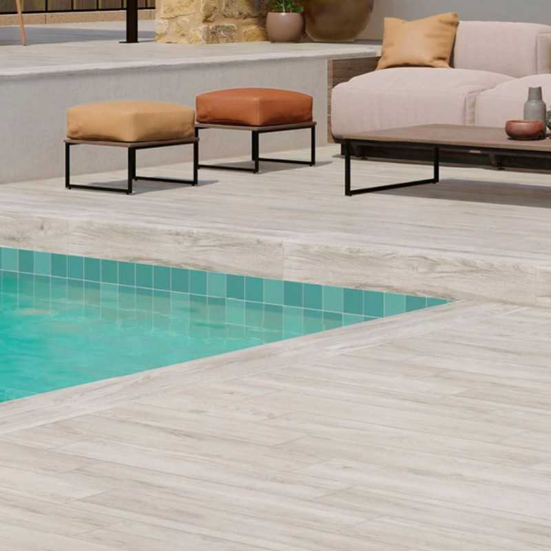 Peldaños de Cerámica Imitación Madera Para Escaleras | Natura Umber-Azulejo Exterior-Mis Azulejos 