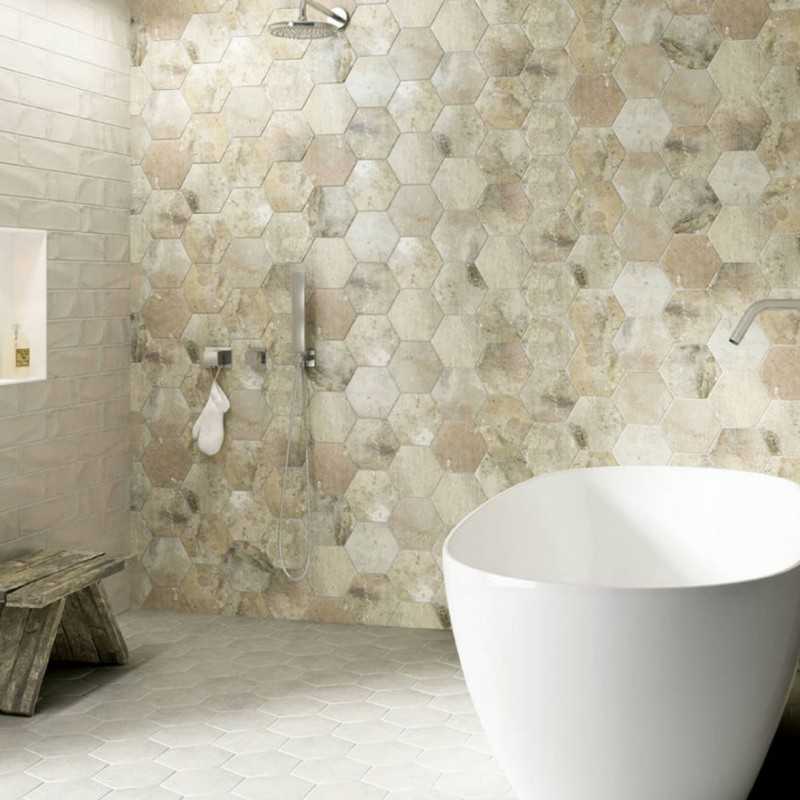 Porcelanico hexagonales-Geo Cream-Azulejos Decorativos Para Paredes-Mis Azulejos 