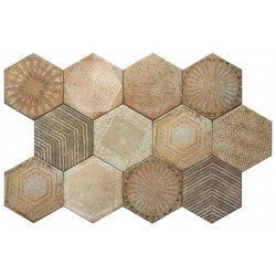 Gossel Sand Decor-porcelanato Hexagonal Para Piso-Azulejos Decorativos Para Paredes-Mis Azulejos 