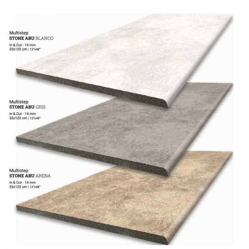 Ceramicas Para Peldaños-multistep Stone Abu Blanco,gris,arena-Peldaños-Mis Azulejos 