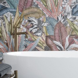 Azulejos de cerámica 60x120-azulejos baño flores en 60x120-Azulejos Baño-Mis Azulejos 