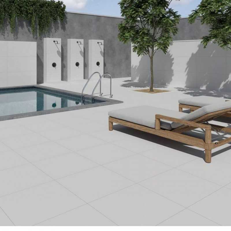 Azulejo  Porcelánico  Blanco Mate  Para Piscinas-60X120-Azulejos blanco-Mis Azulejos 