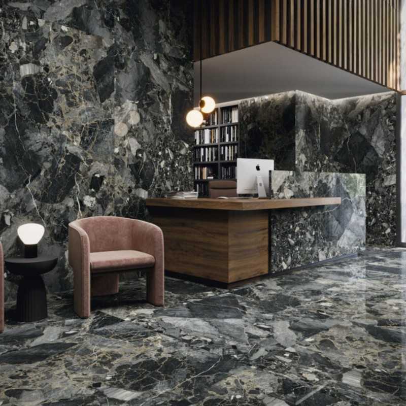 Porcelánico Gran Formato Color Verde Indi -porcelánico Efecto Mármol  Pulido 60X120-Inicio-Mis Azulejos 