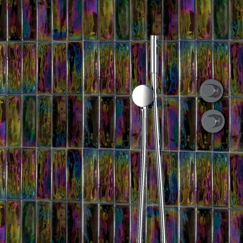 Pequeños Azulejos En Porcelanicos-iris Gold-black  5x15-Azulejos Metro Colores-Mis Azulejos 