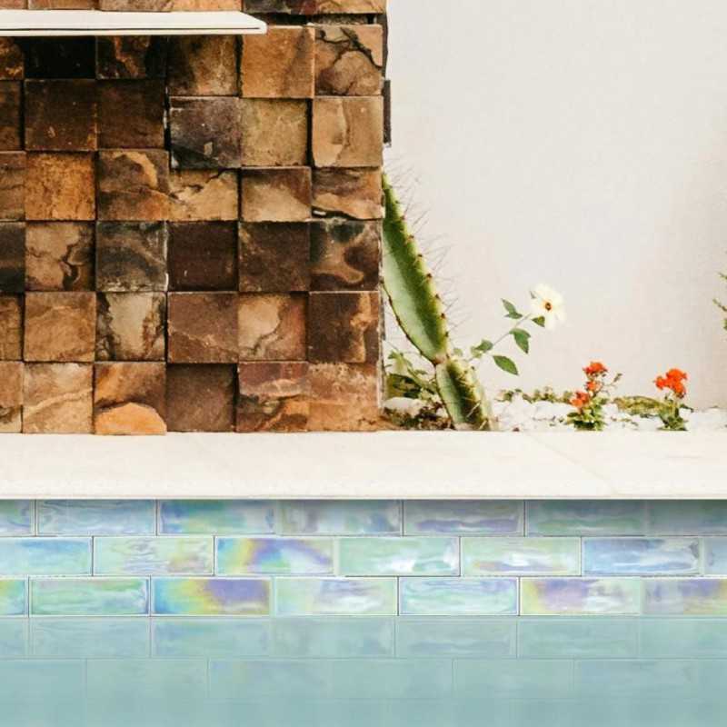 Azulejos pequeño Para piscina -Iris Mint-Azulejos Metro Colores-Mis Azulejos 