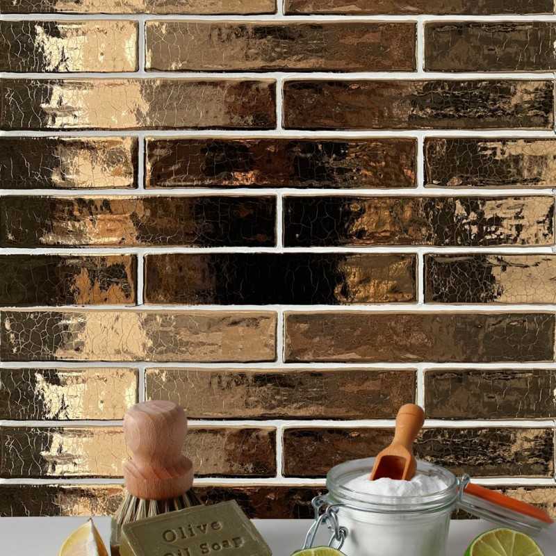 Descuento En Azulejos Hechos A Mano Metal Gold 5x25cm-Inicio-Mis Azulejos 
