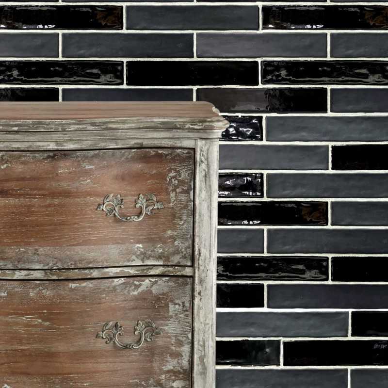 Handmade Tiles Negro Brillo O Mate En Tamaño 5x25-Inicio-Mis Azulejos 