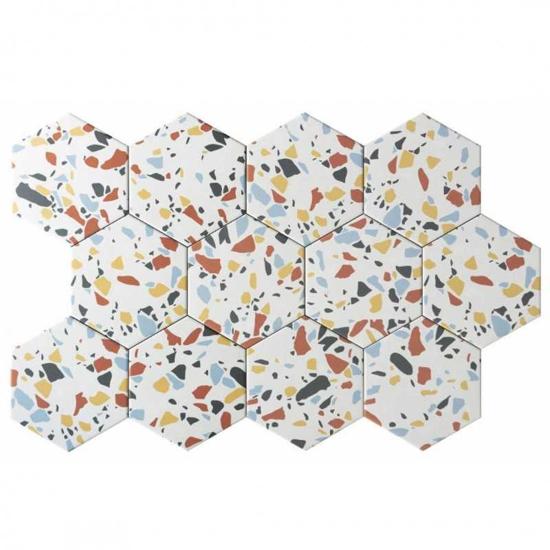 Azulejos hexagonales baño 14X16CM-Tipo Terrazo-Next Mix-Inicio-Mis Azulejos 