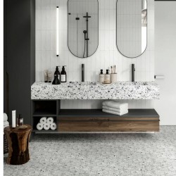Azulejos hexagonales Gris -Tipo Terrazo-Next Grey(0.44m2)-Inicio-Mis Azulejos 
