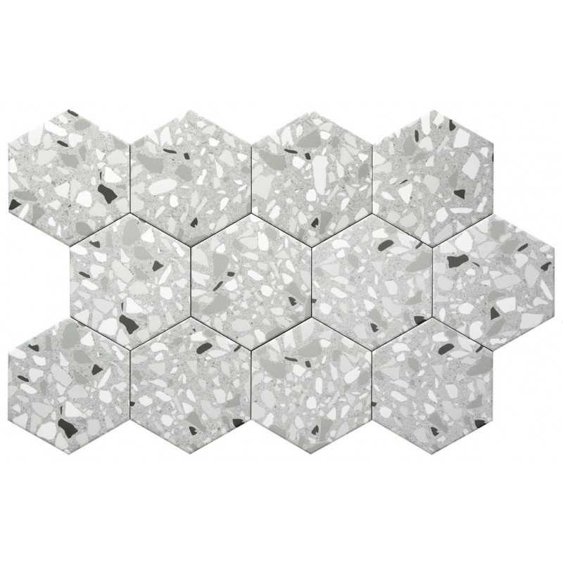 Azulejos hexagonales Gris -Tipo Terrazo-Next Grey(0.44m2)-Inicio-Mis Azulejos 