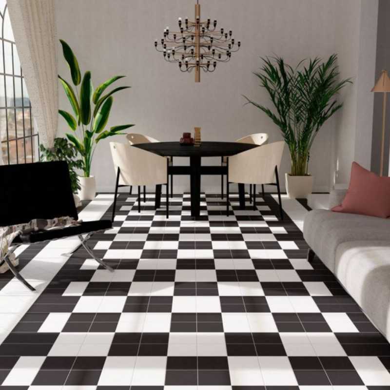 Azulejos Para Baños Pequeños 22,5×22,5cm Blanco Y Negro-mate-Inicio-Mis Azulejos 