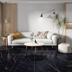 Mis azulejos -baldosa efecto mármol Negro  60x120 pulido