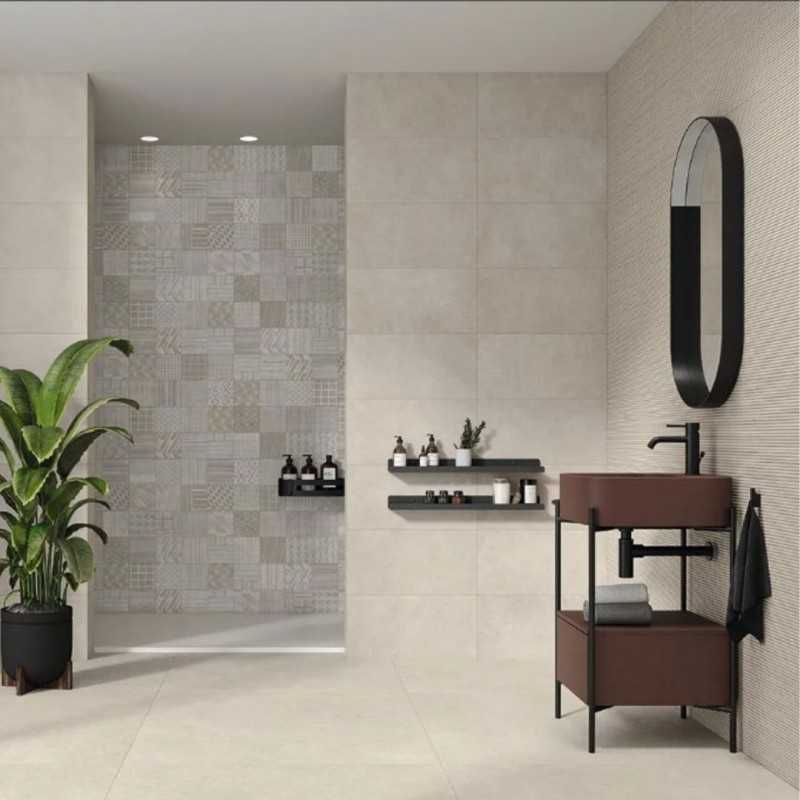 Azulejo Efecto Cemento Beige Para Baño-30x60 Mate-Inicio-Mis Azulejos 