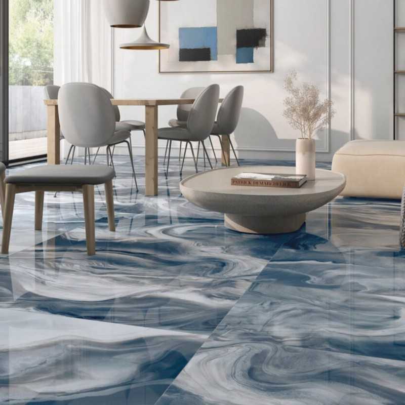 Porcelánico Imitación Mármol Watercolor Marine Azul Pulido-Inicio-Mis Azulejos 