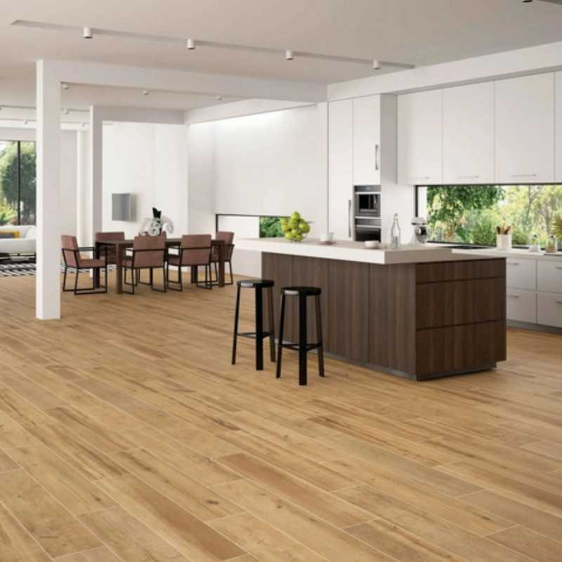 Suelo Imitación Madera Porcelanico Rectificado  Color Miel - Springwood-Azulejo Imitación Madera-Mis Azulejos 