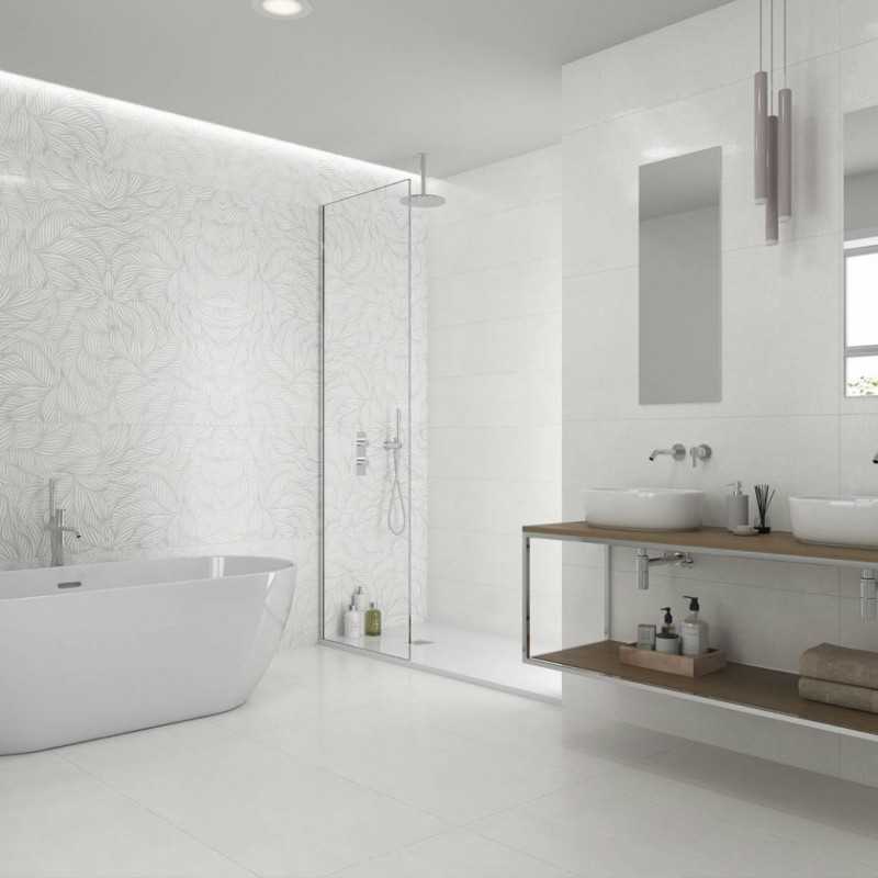 Azulejos con flores blanco -decor lappato 60x120-Inicio-Mis Azulejos 