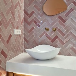 Azulejos Hechos A Mano Para Bano | Zellige 5x15x1 Cm Pink-Inicio-Mis Azulejos 