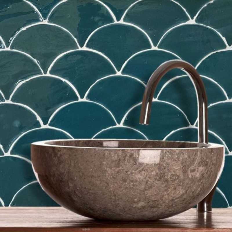 Escama Alt. 9,5x13x1,2- Zellige Brillo-Handmade Wall Tiles Green-Azulejos Cocina-Mis Azulejos 