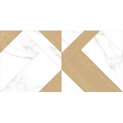 Baldosas Porcelanicas Calacatta White Deco 60x120 Mate-Azulejo Suelo-Mis Azulejos 