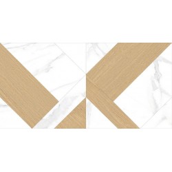 Baldosas Porcelanicas Calacatta White Deco 60x120 Mate-Azulejo Suelo-Mis Azulejos 