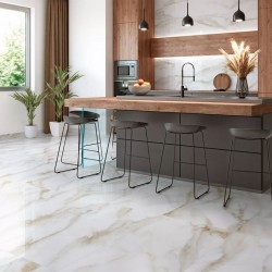 piso porcelánico imitación Calacatta Gold