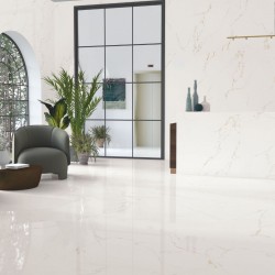 Azulejo Blanco Efecto Mármol 120x120 Pulido-Azulejo Imitación Marmol-Mis Azulejos 