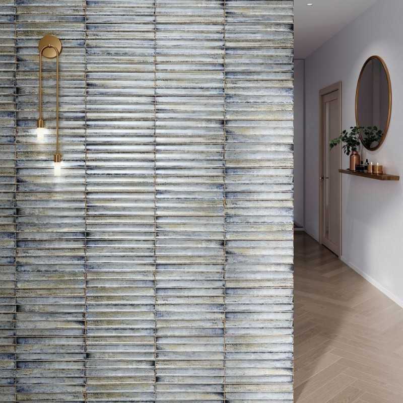 Muestra De Azulejos Metálicos Delta Sky 01 Pasta Blanca-Azulejo Revestimiento-Mis Azulejos 