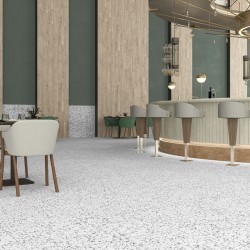 Suelo porcelánico efecto terrazo moderno mate 60x120 cm