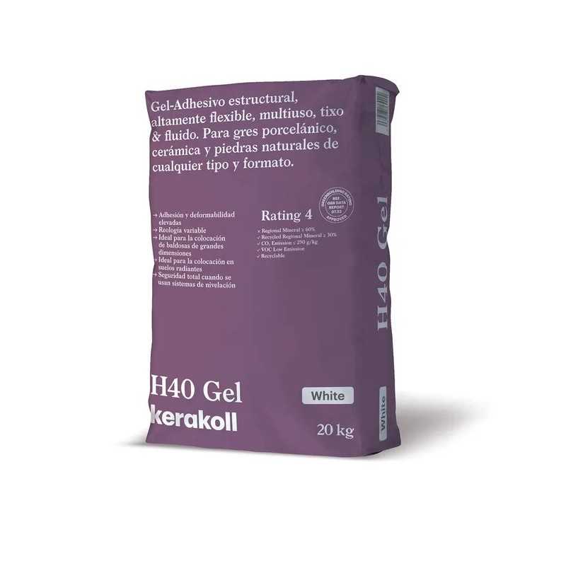 H40 Gel de Kerakoll Cemento Cola Blanco 20KG-material construccion-Mis Azulejos 